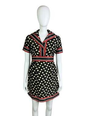 Vintage 1960s Joseph Magnin Shannon Rodgers for Jerry Silverman Polka Dot Sailor